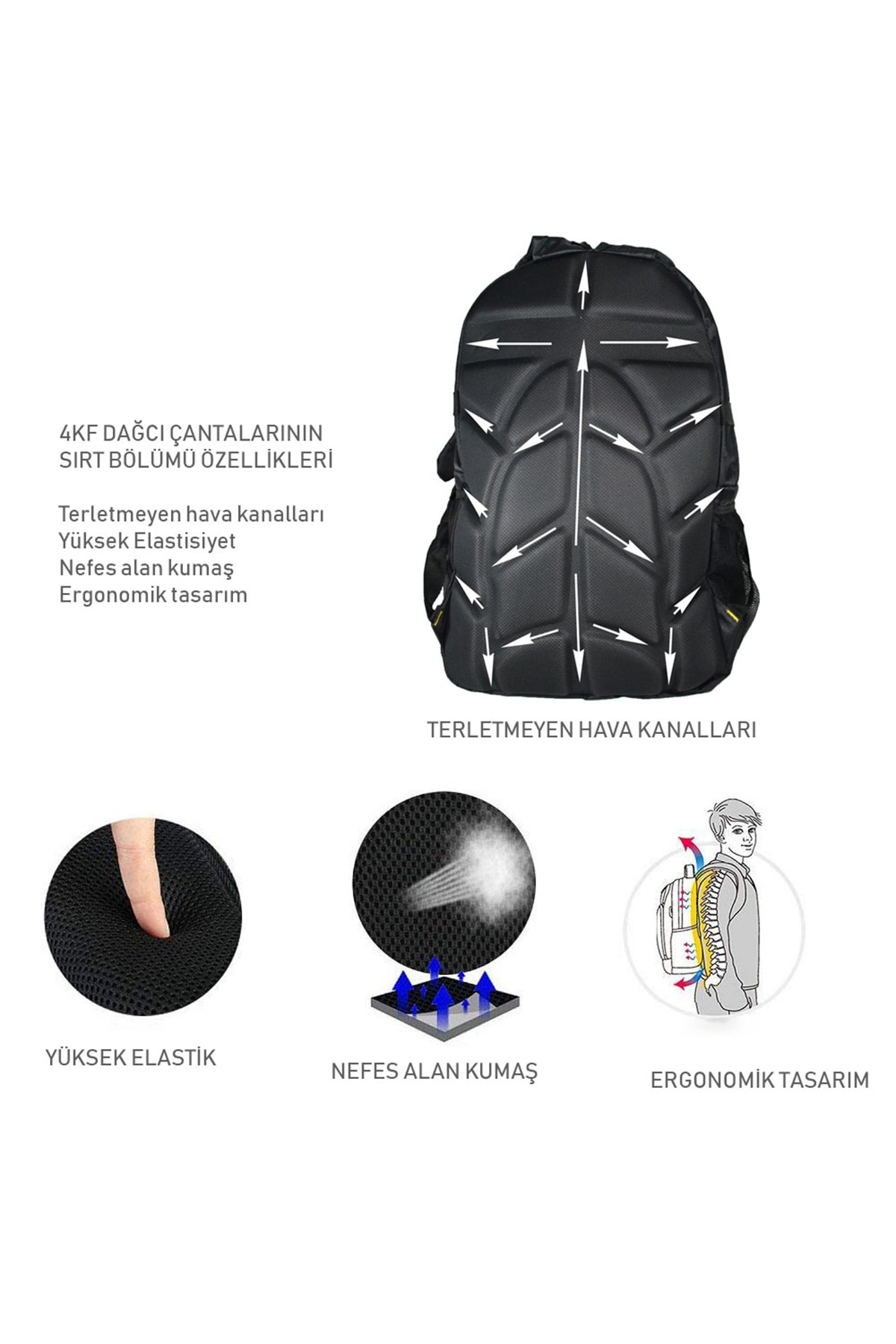 کوله پشتی زنانه مشکی 4KF | 857000000000 اورجینال - تصویر 8