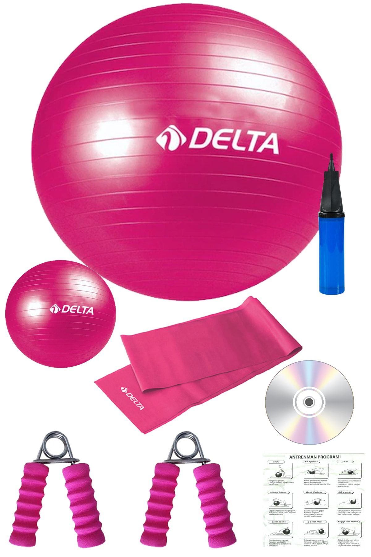 7 li pilates topu seti plates bandi lastigi egzersiz topu 20 cm mini top el bilek yayi