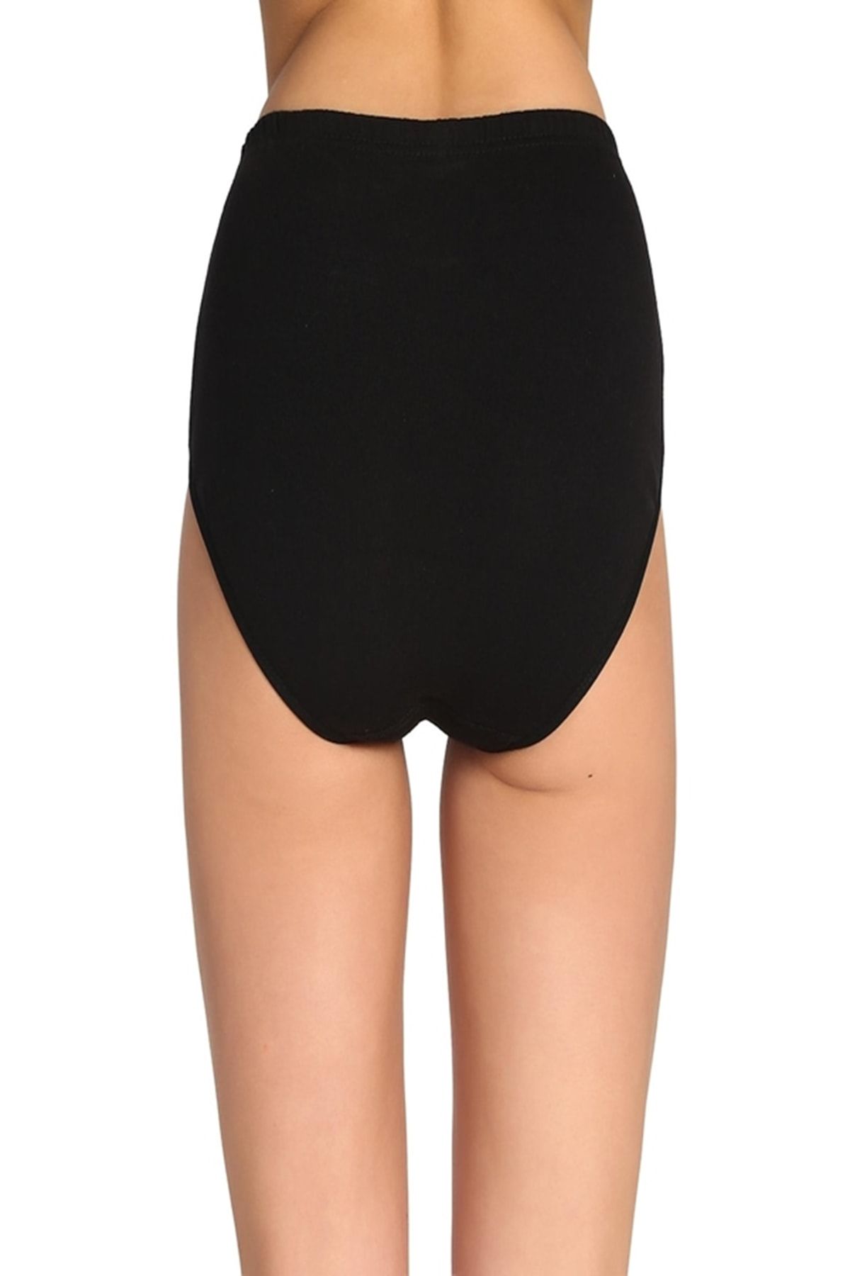 Tutku-Pack of 12 100% Cotton 100% Cotton Bato Panties White-Black-Skin 3