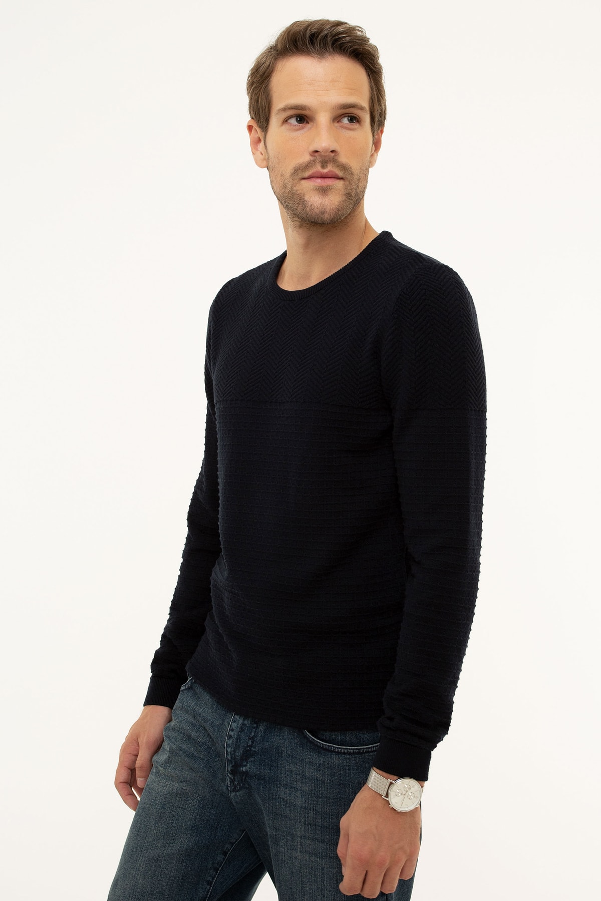 بافت مردانه راسته آستین بلند | پیر کاردین Pierre Cardin G021SZ0TK.000.854021 - تصویر 3