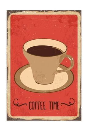 Kahve Zamanı Retro Vintage Ahşap Poster 2030281