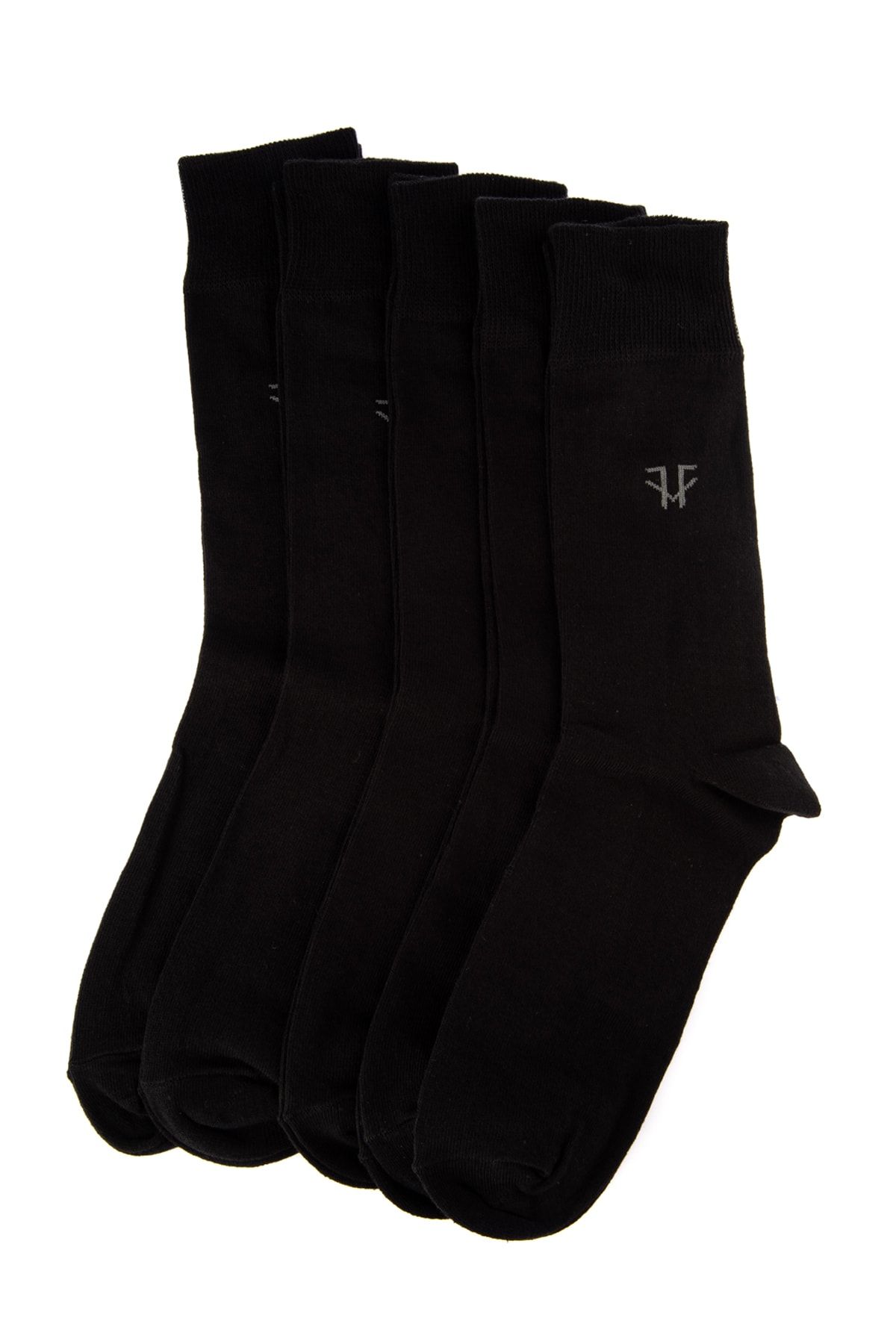 Trendyol Collection-5er-Pack schwarze lange Socken mit minimalem Muster - TMNAW20CO0017 2
