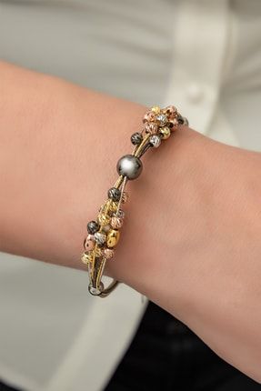 papatya silver 925 ayar siyah ipli