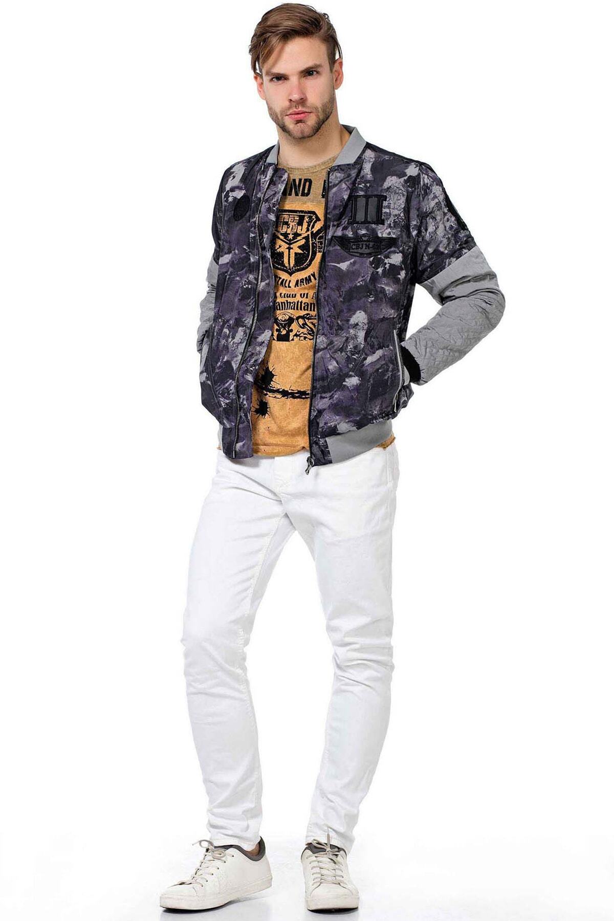 ژاکت مردانه خاکستری Cipo&Baxx | CJ210 اورجینال - تصویر 3