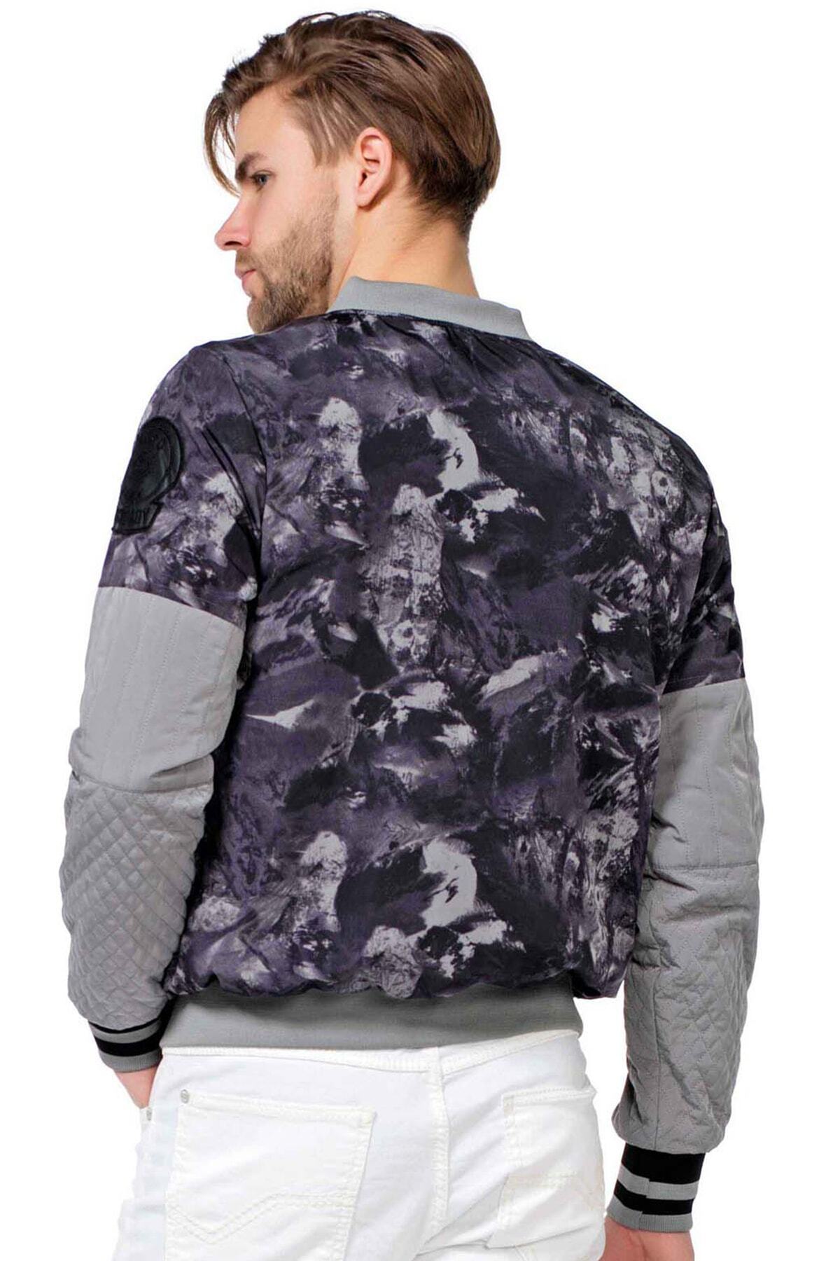 ژاکت مردانه خاکستری Cipo&Baxx | CJ210 اورجینال - تصویر 2