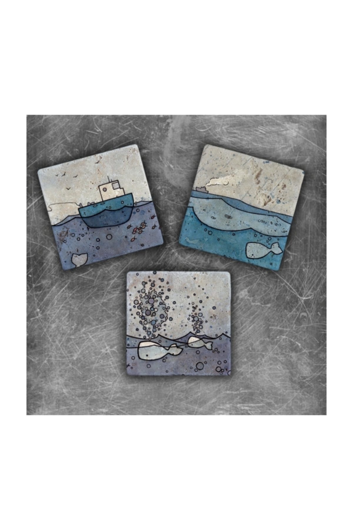 3 Natural Stone Magnets