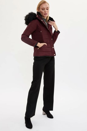 Defacto Kadin Bordo Puskullu Kapusonlu Mont K8804az 19wn Br419 Fiyati Yorumlari Trendyol