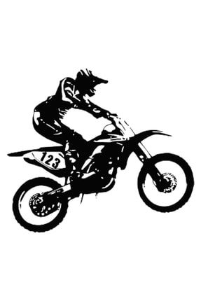 Motocross Beyaz Sticker ARKSN003962