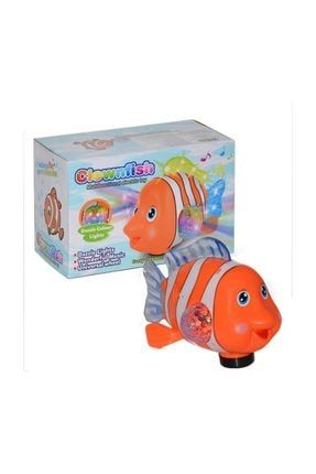 Bebeklerin Emekleme Arkadaşı Oyuncak Balık Sesli Işıklı Hareketli Yerde Sürünen Nemo Benzeri Balık RoseRoi-710882-2441