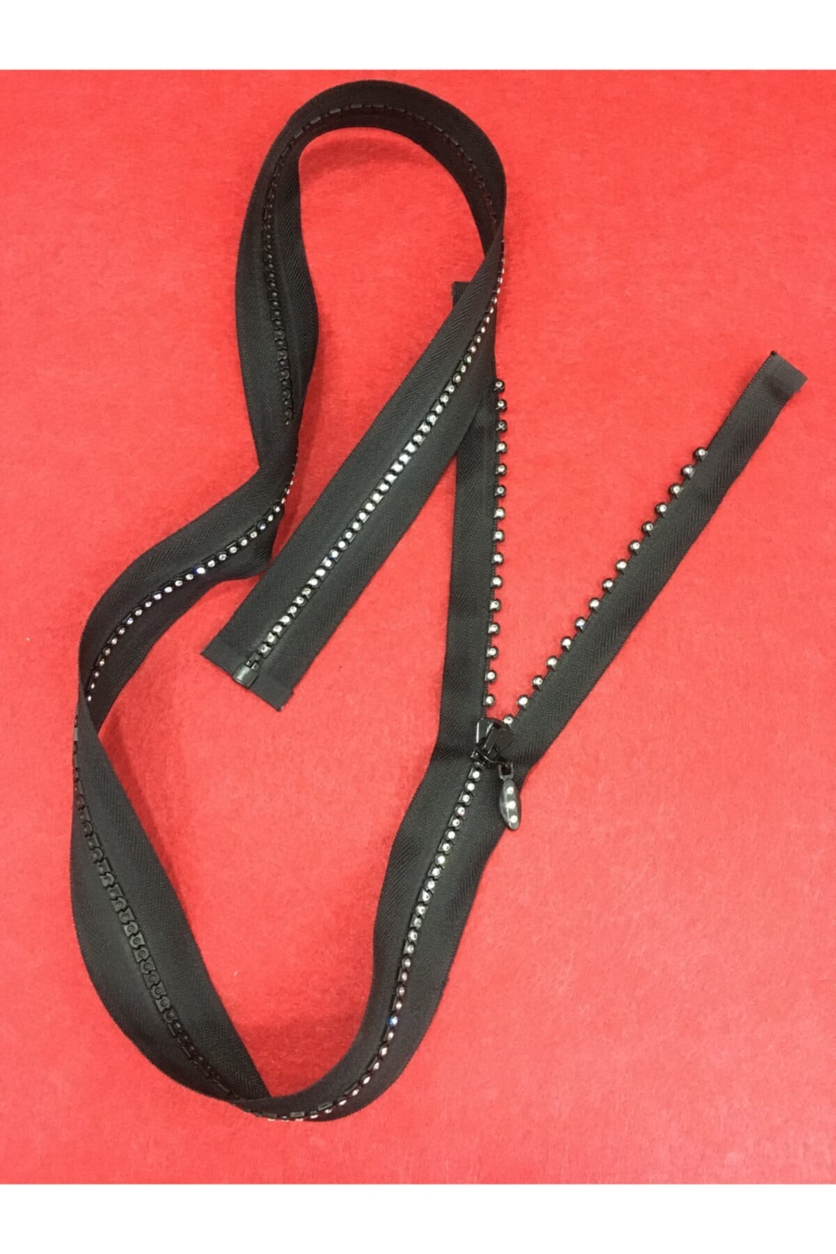 Stoned Zipper 100 Cm Black