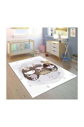 Else Minik Kızlar 3d Baskılı Desenli Çocuk Bebek Odası Halısı - 130x180cm elsecok46