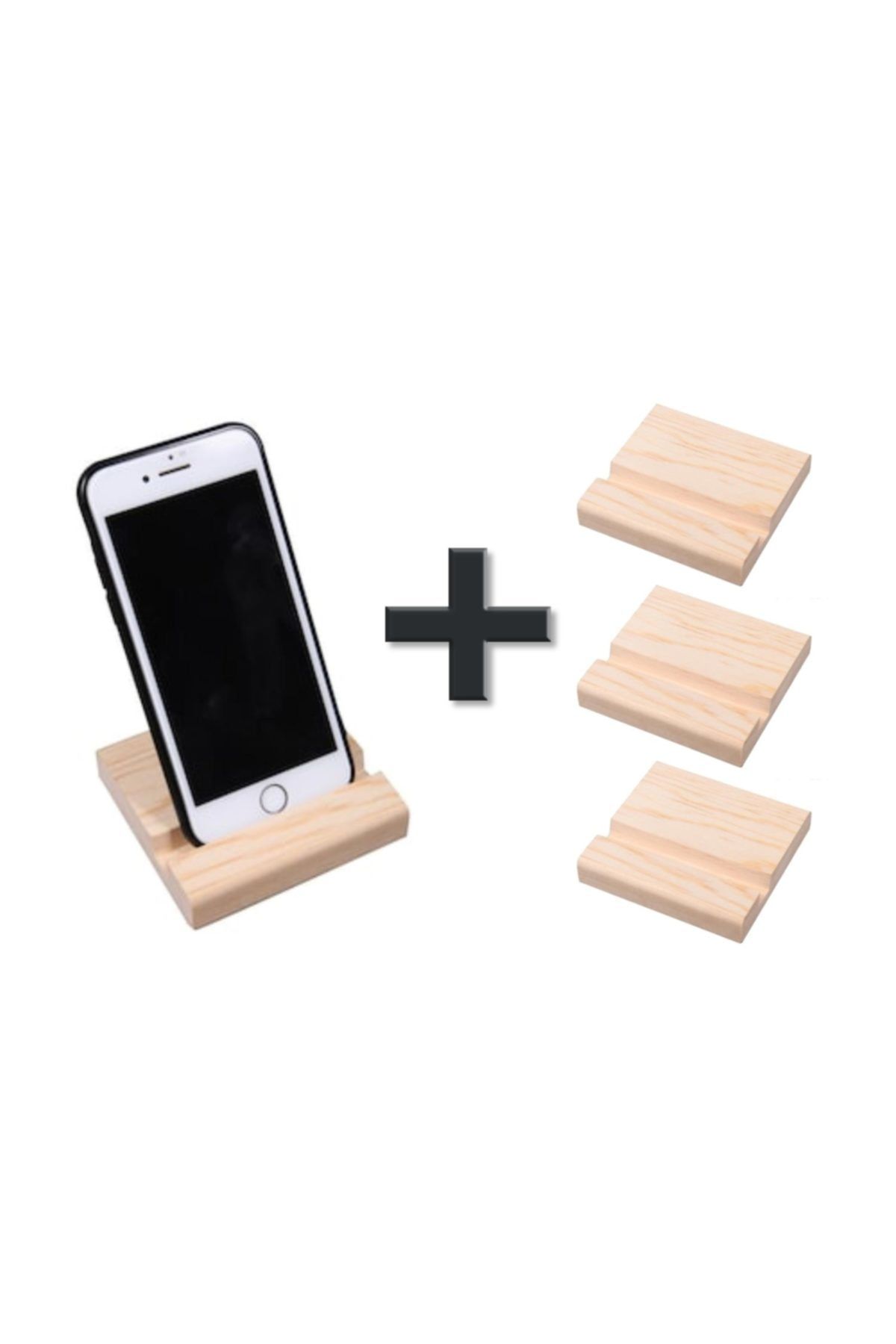 Ahşap Telefon Tutacağı Telefon Sıtandı 4'lü Set