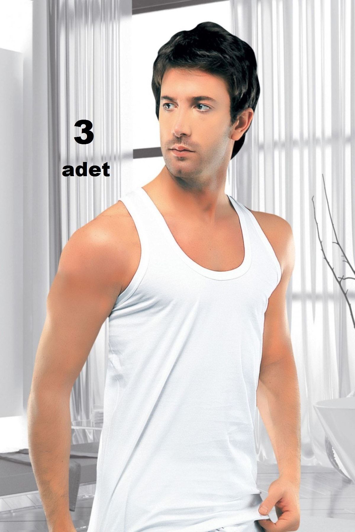 İlke Tricouri Albe Pentru Bărbați, 100% Bumbac, Pachet De 3 Masculin - 2XL