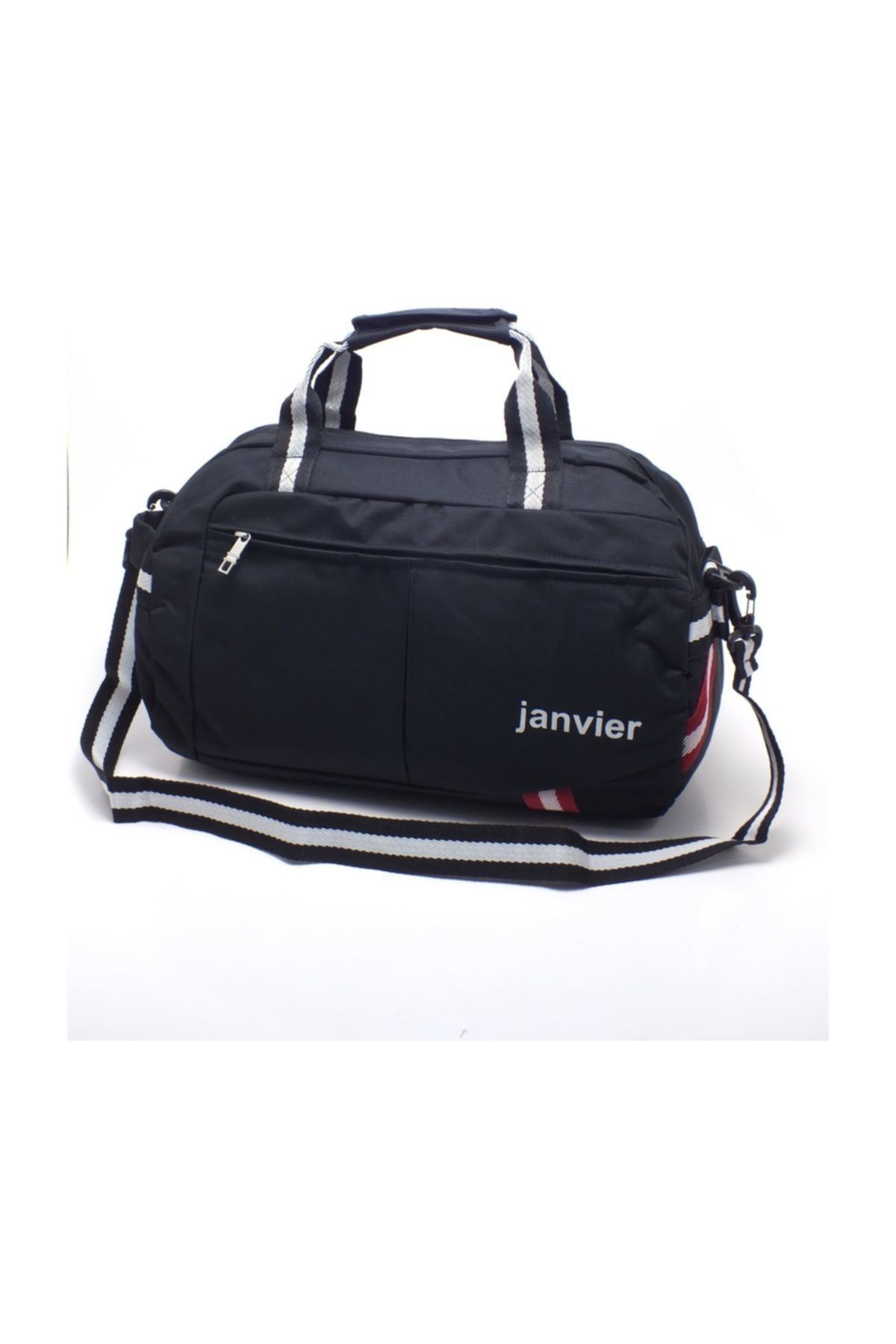 JANVIER Siyah Unisex Orta Boy Spor Çantası