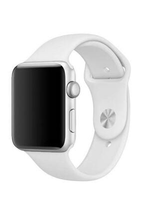Apple Watch 2 3 4 5 6 Se Seri 38mm Ve 40mm Silikon Kordon Beyaz M/l Beden HappyCase-Silikon38mm