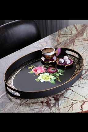 queen s kitchen yaldizli lux oval buyuk tepsi fiyati yorumlari trendyol