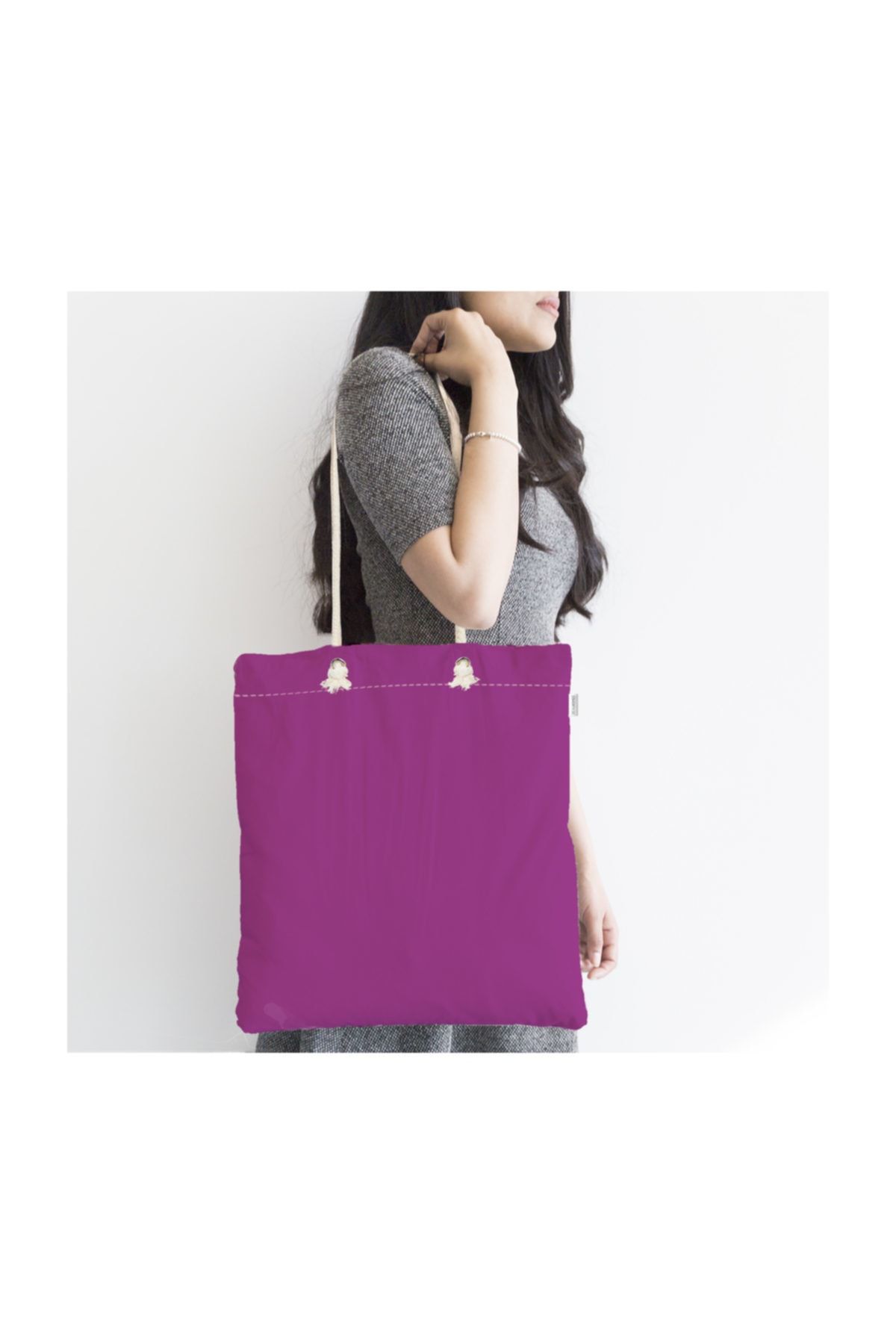 Realhomes Geantă Modernă Din Material Textil Cu Fermoar Cu Imprimeu Digital De Culoare Violet Canta-959 Femeie - One Size