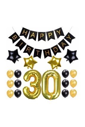 30 Yaş Yetişkin Parti Seti Gold 30 Yaş Doğum Günü Set 0034