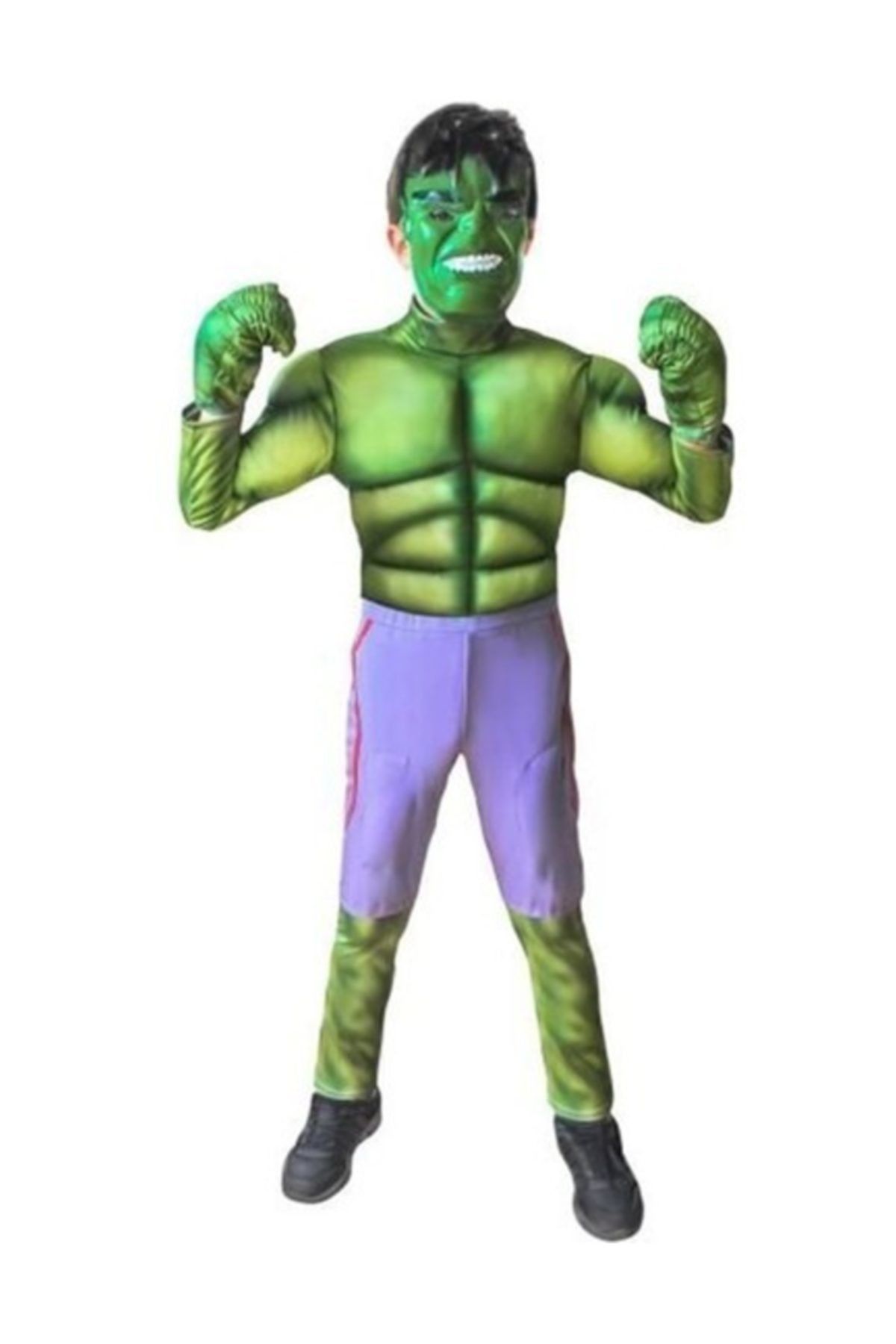 Hulk Kostüm Maskeli 4-6 Yaş ( Eldiven Dahil Değildir )