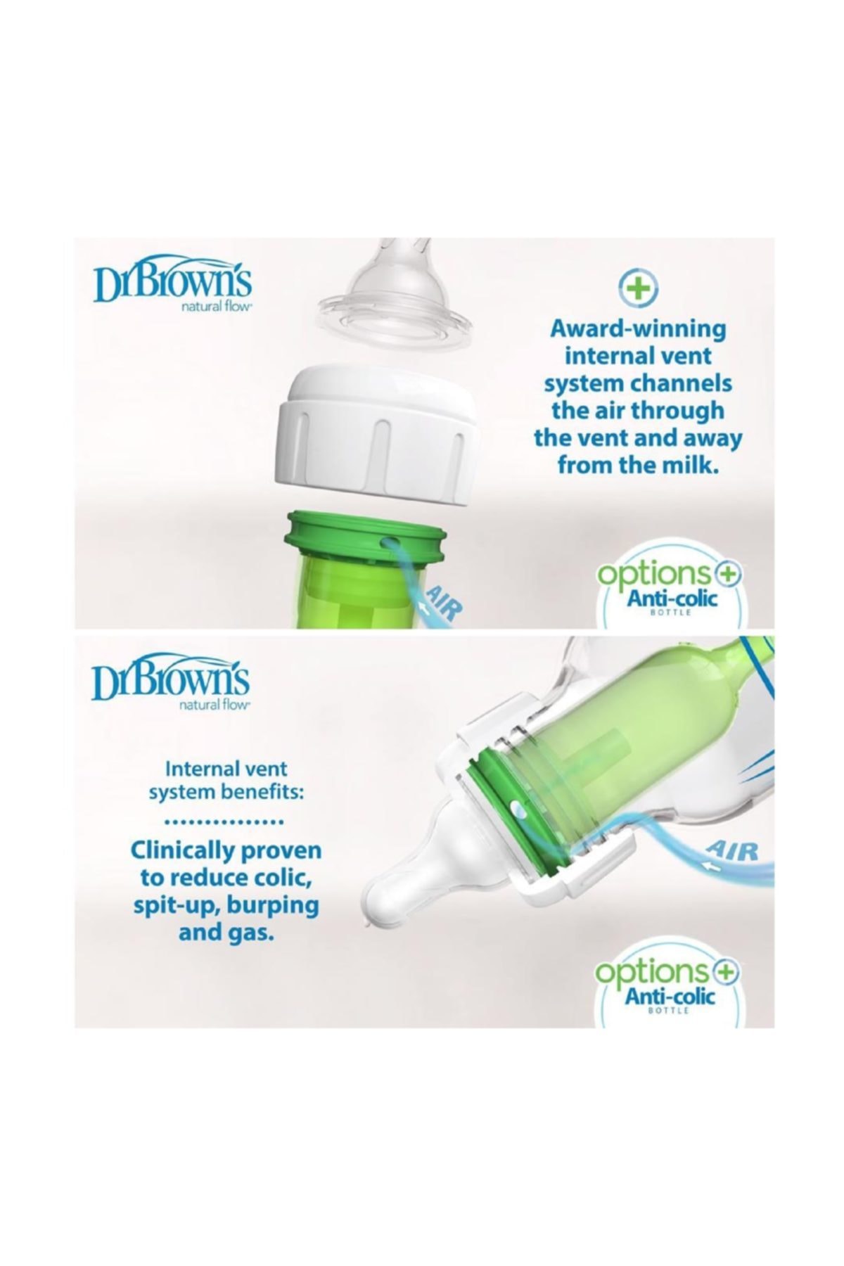 Dr.Brown's Dr. Browns Gaz Yapmayan Geniş Ağızlı Biberon 150 Ml fotoğrafı 4 (önizleme)