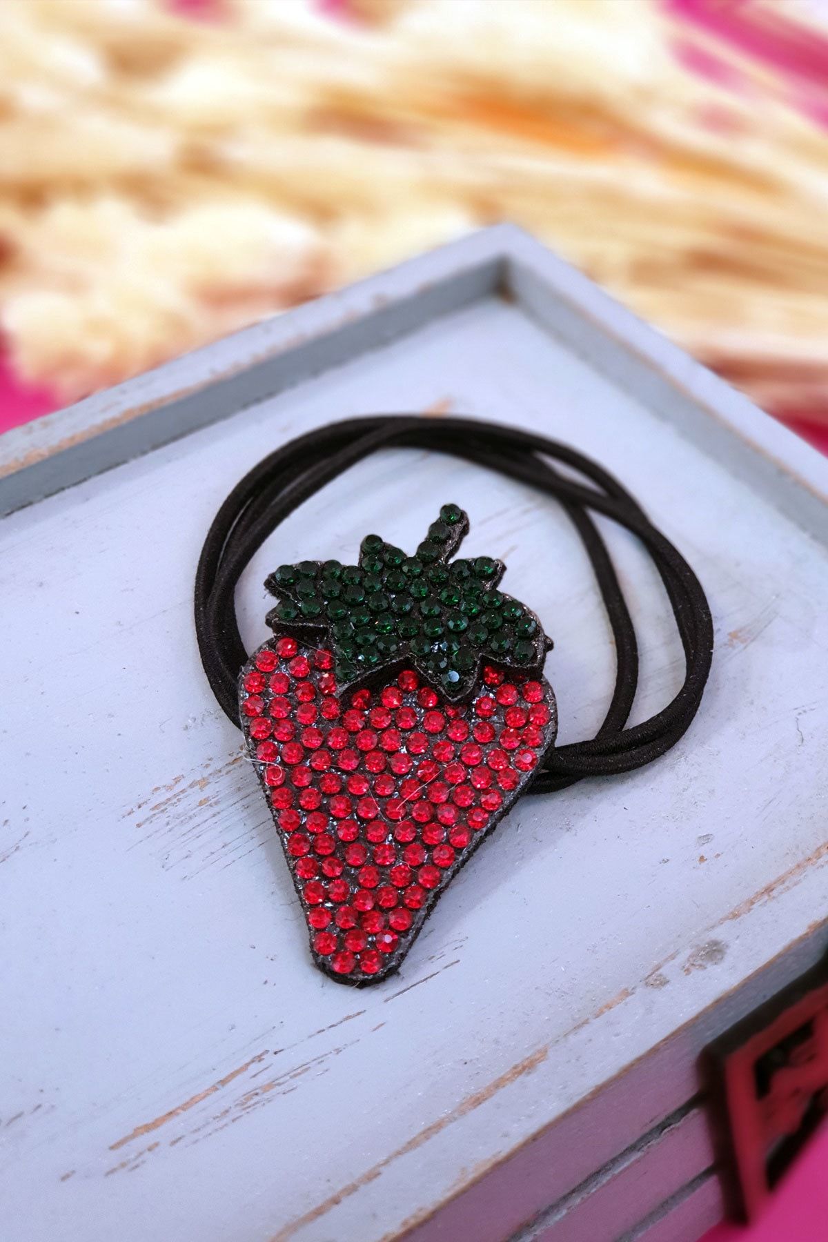 clk accessories kiz cocuk cilek lastikli tasli toka fiyati yorumlari trendyol