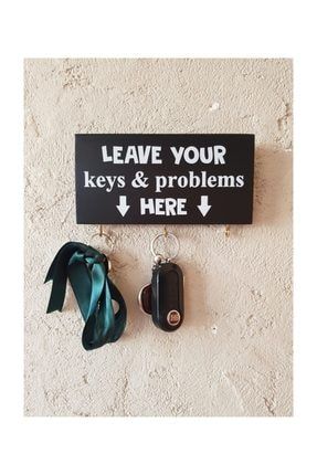 Leave Your Keys Siyah Duvar Anahtarlığı AKRUZ247