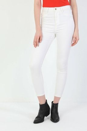 Super Slim Fit Yüksek Bel Skinny Leg Kadın Beyaz Pantolon CL1047989