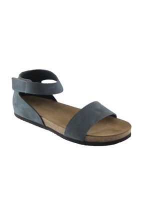 Limyra Hakiki Deri Lacivert Slim Sandalet 3A602K