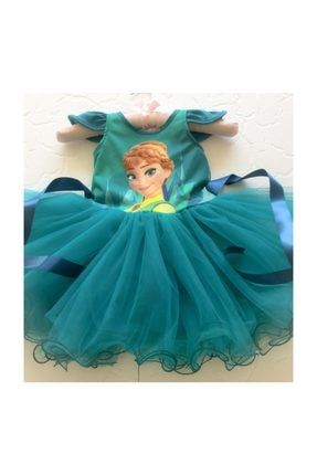Kız Çocuk Petrol Mavisi Elbise Elsa-anna Çok Kabarık Tütülü Doğum Günü Kostüm 2728826006