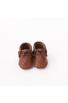 Hakiki Deri Erkek Bebek Ilk Adım Ayakkabısı Oxford Brown 11007
