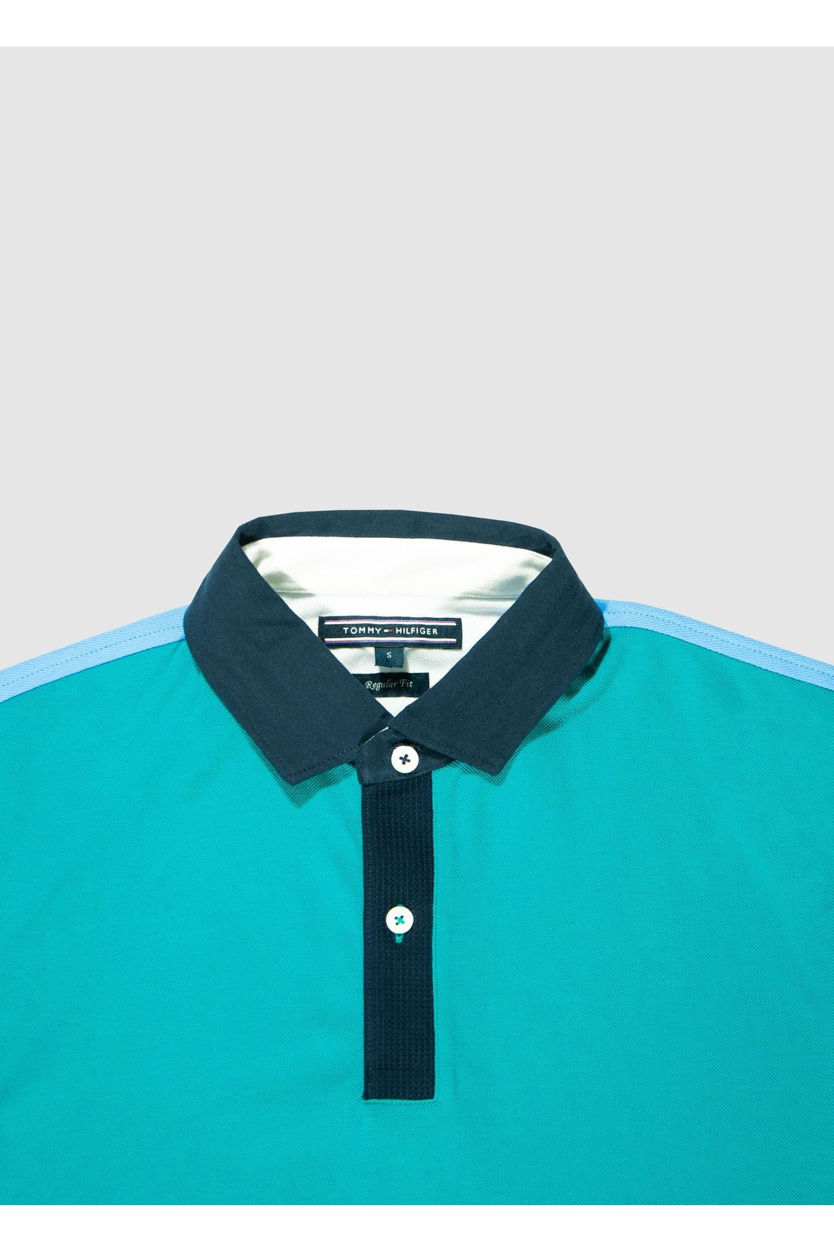 Green tommy hilfiger polo shirt on sale