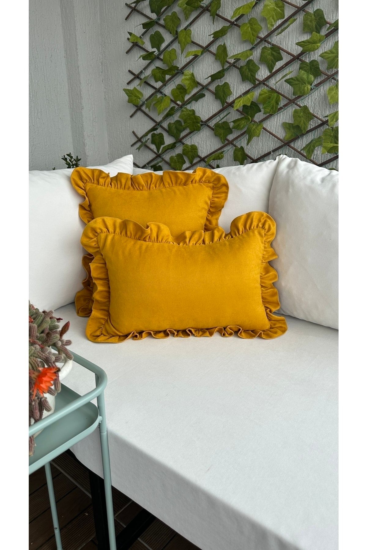 Dark yellow throw discount pillows