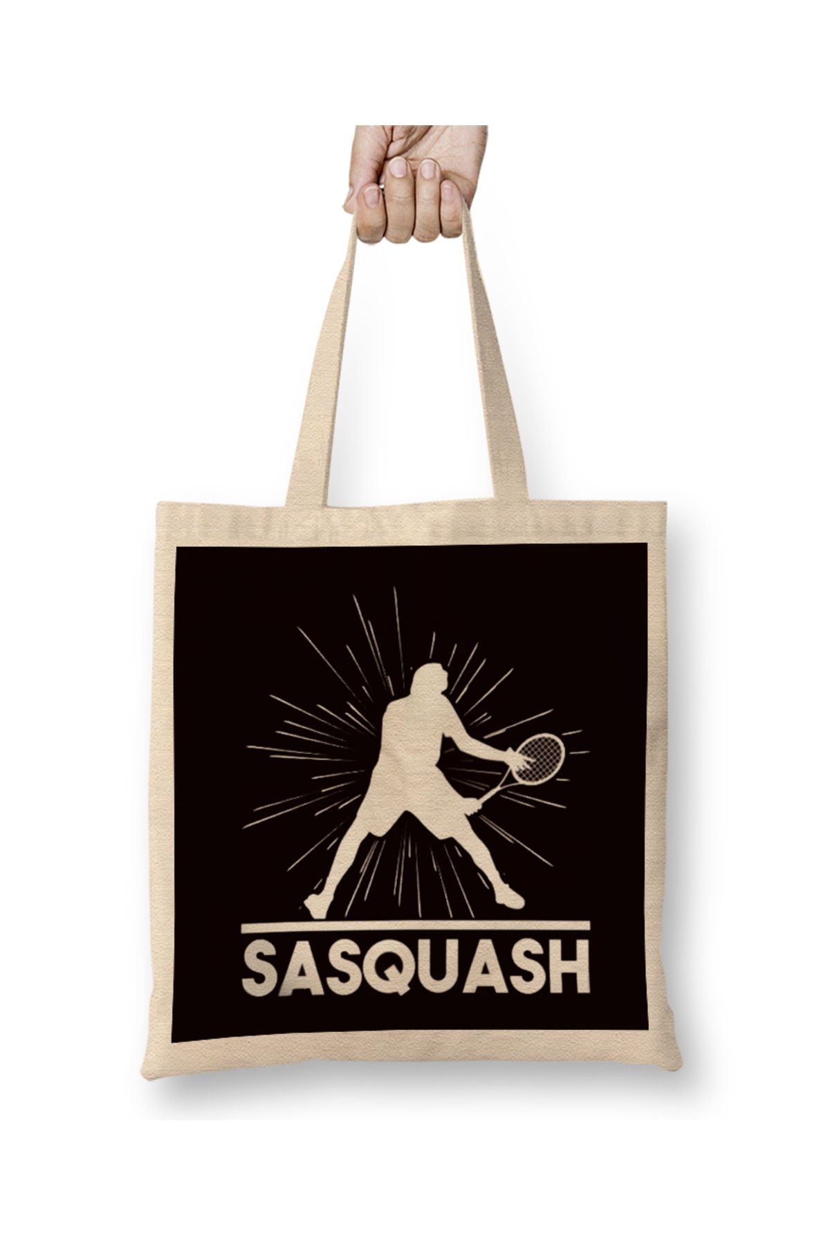 Humuts-Funny Sasquatch Squash Player Racket Indoor Tennis Court Tote Bag Long Handle 1