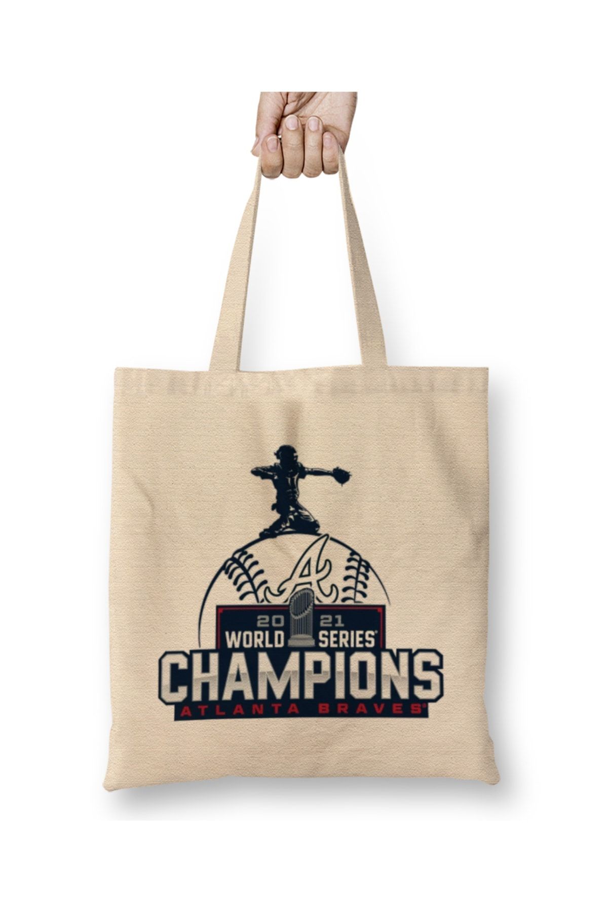 Baskı Dükkanı 2021 World Series Champions Atlanta Geantă Din Pânză Cu Mâner Lung Unisex - Standard