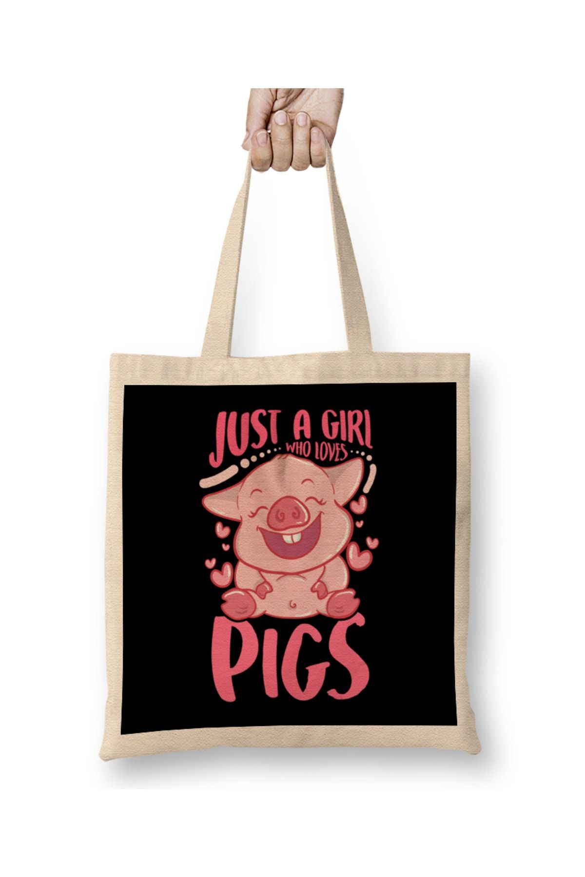 Bask D kkan Adorable Just a Girl Who Loves Pigs Cute Piglet Tote