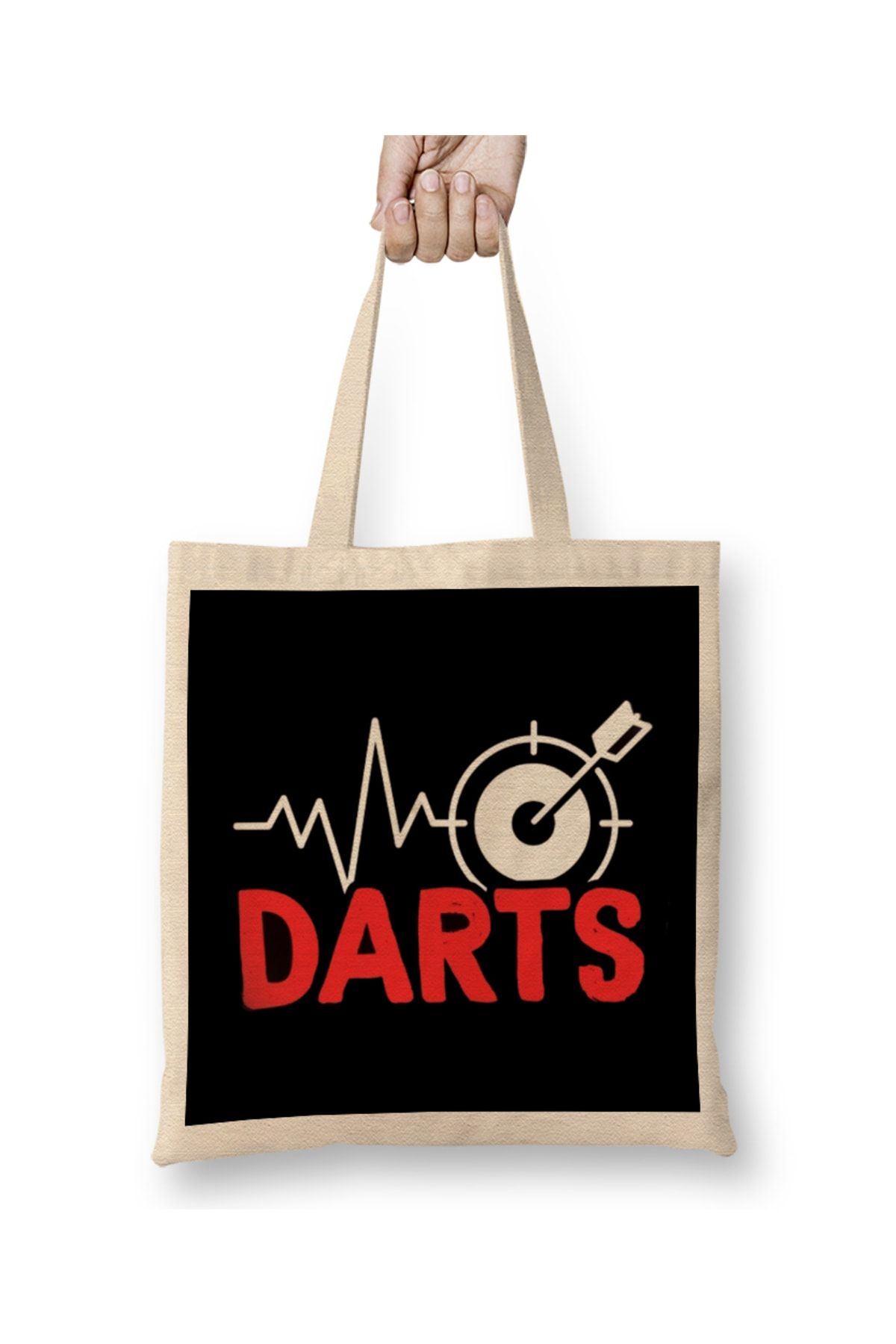 Baskı Dükkanı Darts Heartbeat Dartboard Darts Team Player Target Arrow Geantă Din Pânză Mâner Lung Unisex - One Size