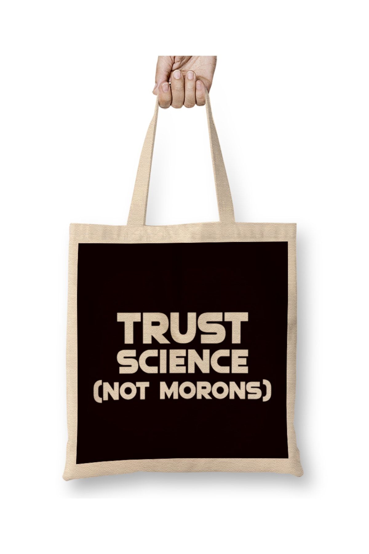 Baskı Dükkanı-Trust Science Scientist Math Chemistry Nerd Geek Computer-2 Cloth Bag Long Handle 1