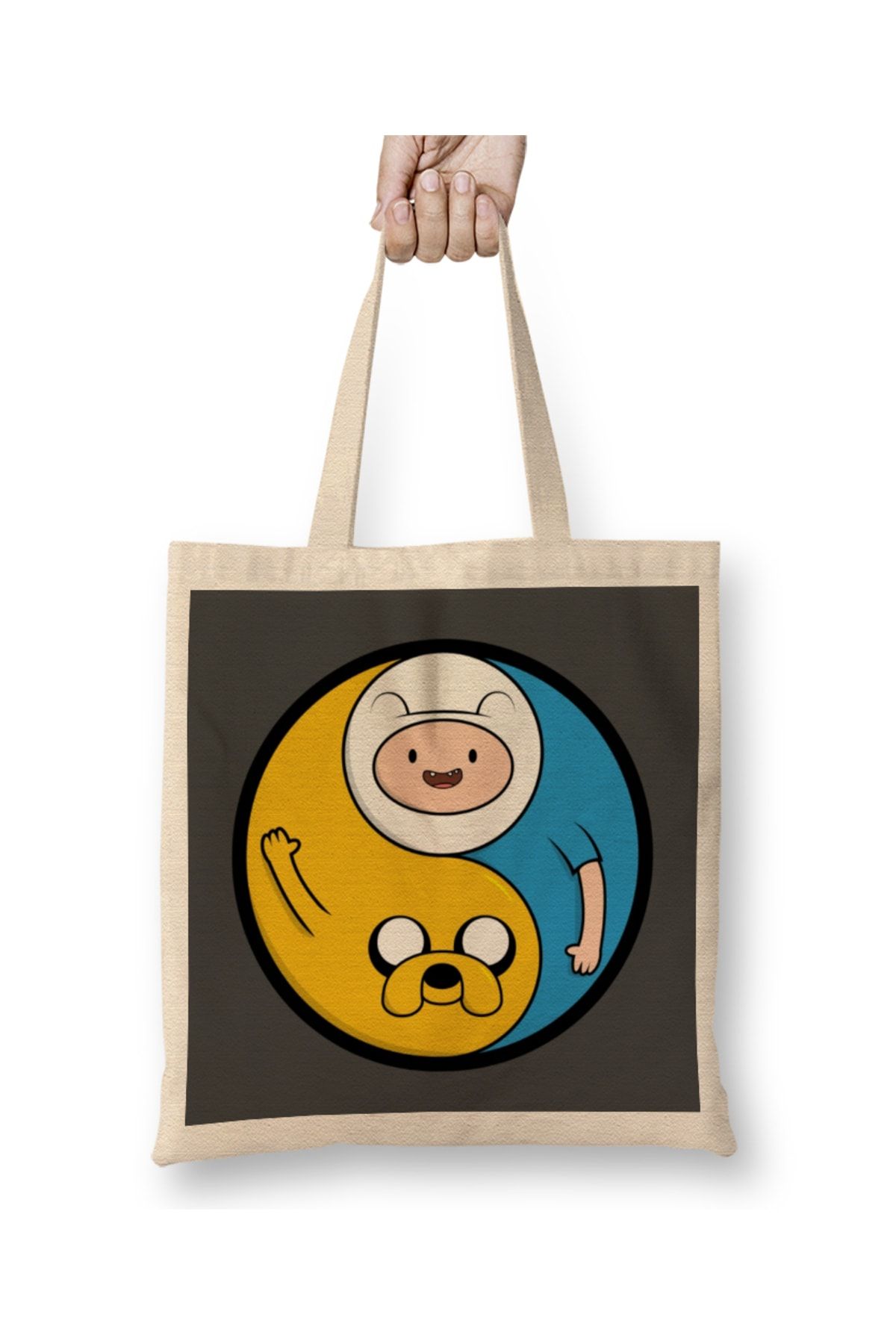 Baskı Dükkanı Geantă Din Pânză Jake Finn Yang Adventure Time Cu Mâner Lung Unisex - One Size