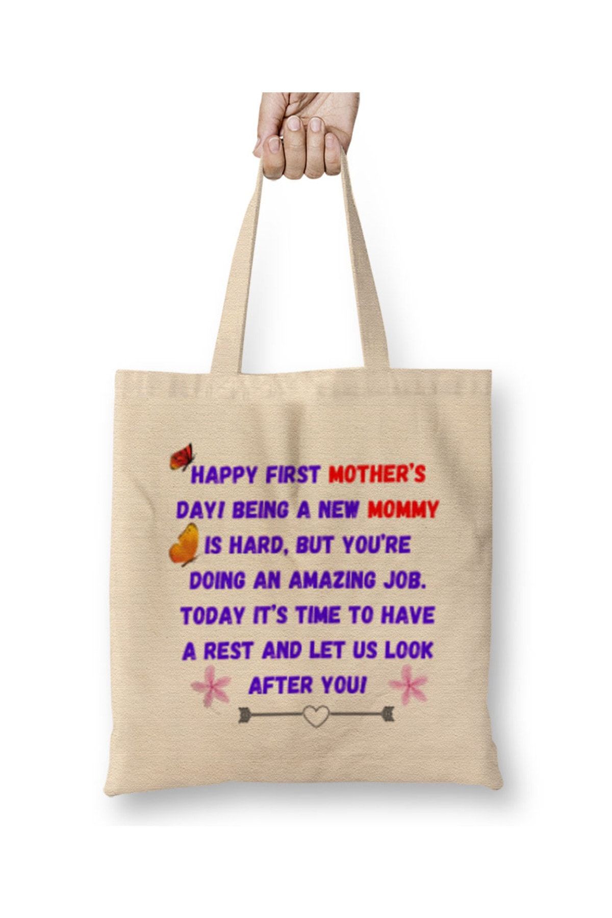 Baskı Dükkanı Happy Mother's Day 2021 Geantă Din Pânză Cu Mâner Lung Unisex - One Size