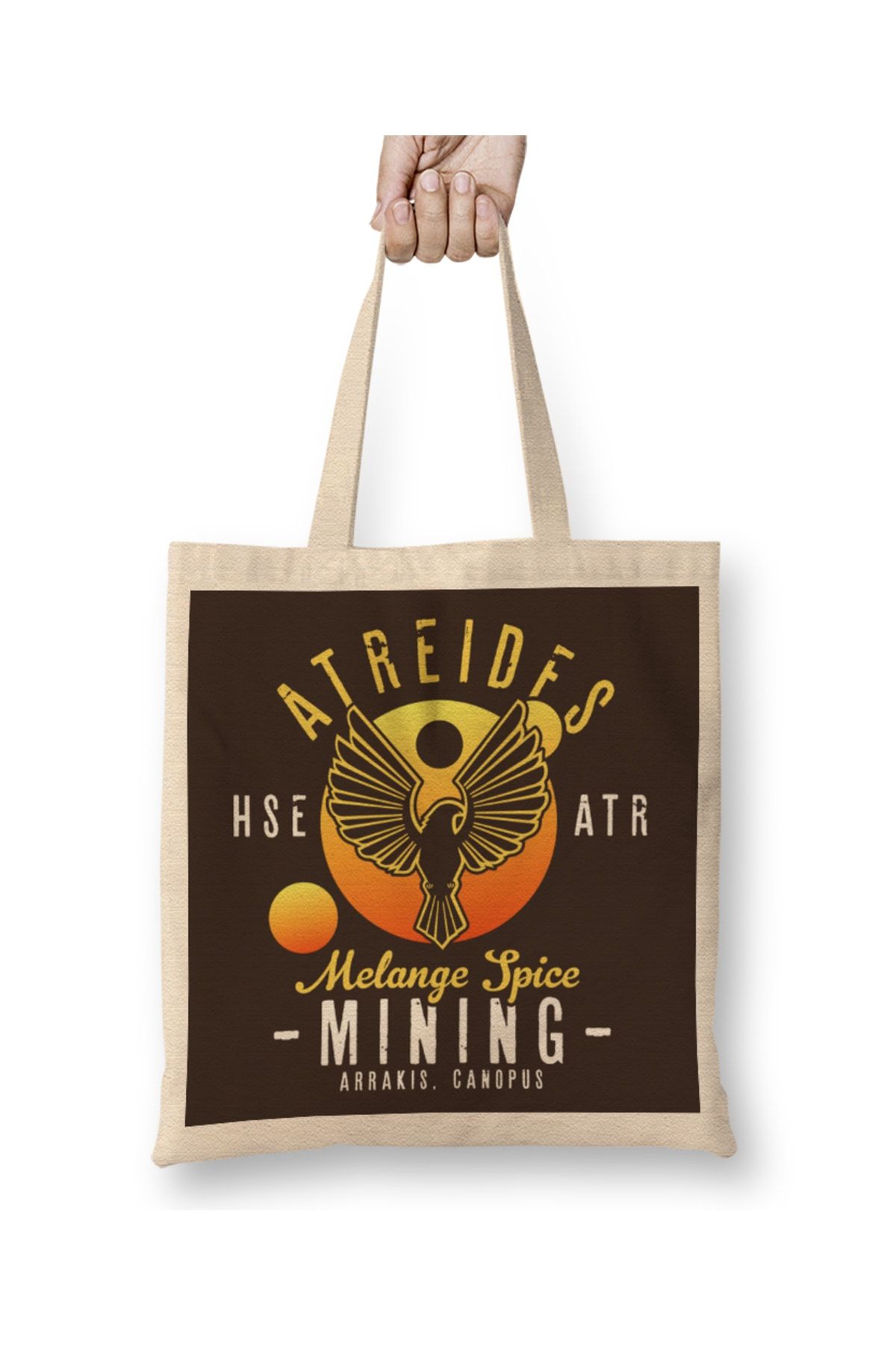Baskı Dükkanı Geantă Din Pânză Dune Atreides Melange Spice Mining Cu Mâner Lung Unisex - One Size