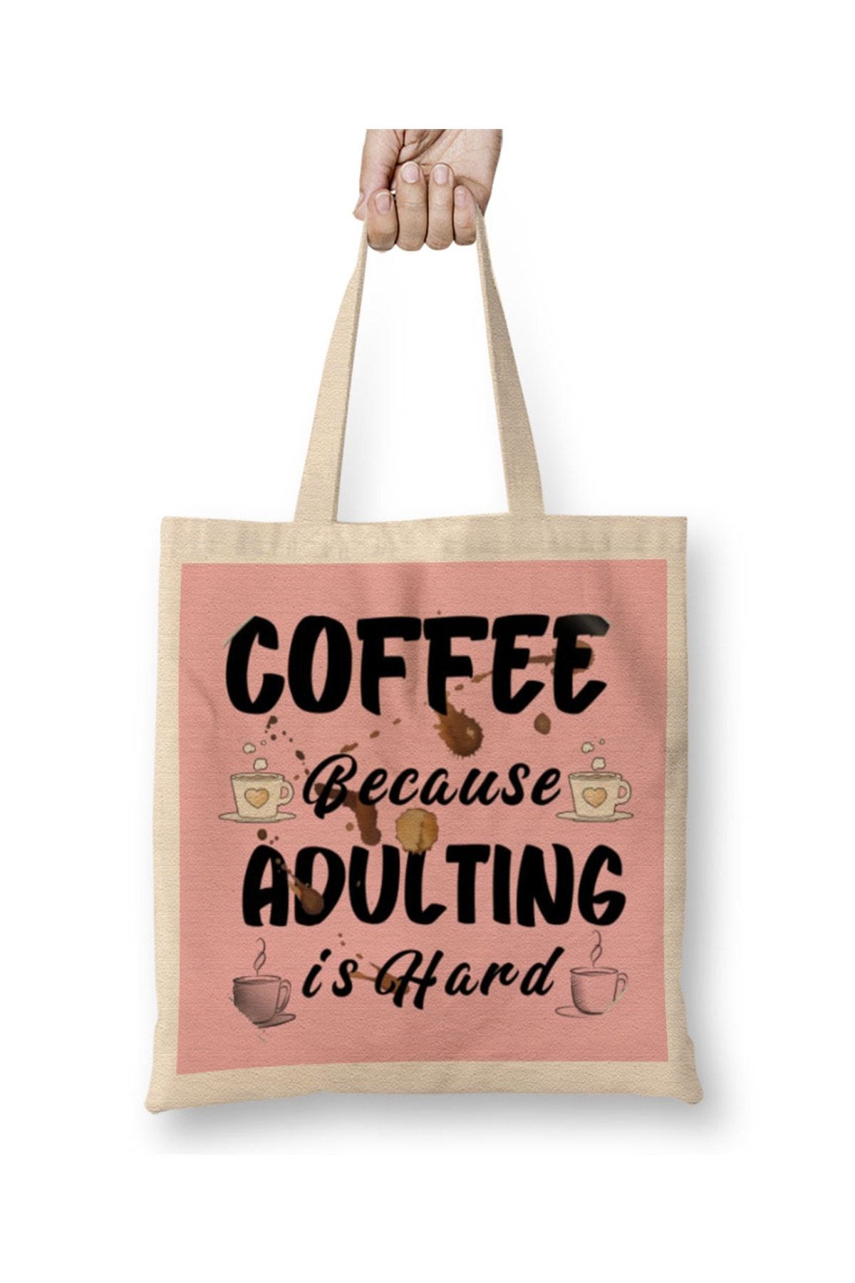 Baskı Dükkanı Băuturi Amuzante De Cafea Citat De Cadou Pentru Iubitor De Artă Geantă Din Pânză Cu Mâner Lung Unisex - One Size