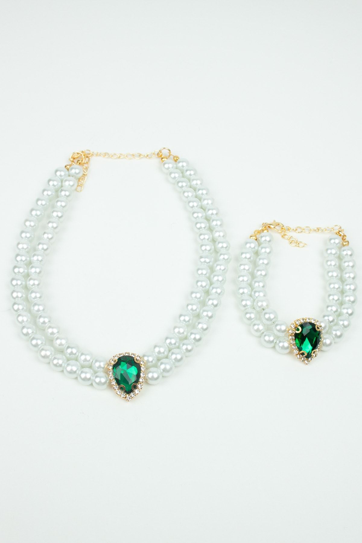 Liveyn Design-Drop Crystal Stone Necklace Bracelet Set 2
