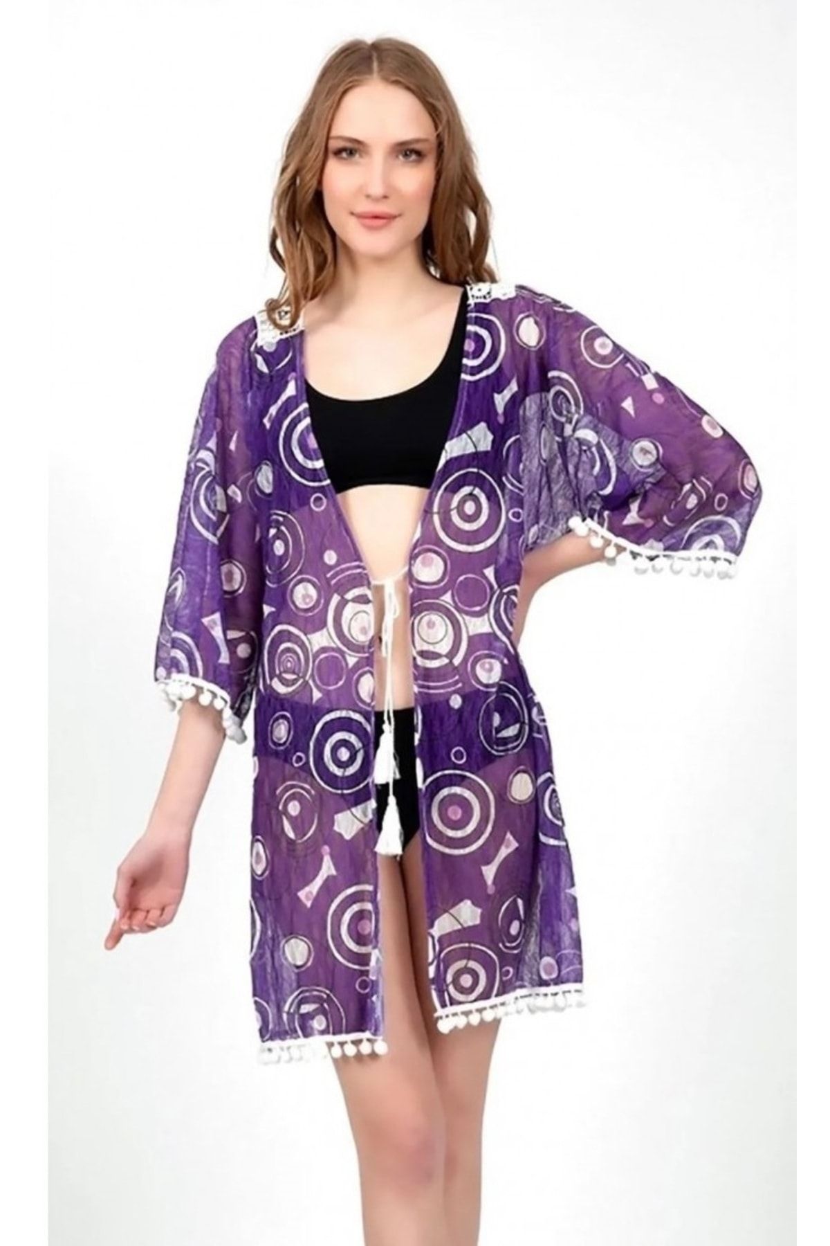 DOSESA Top De Bikini Cu Broderie Pe Spate Pareo Pentru Femei Femeie - Standard