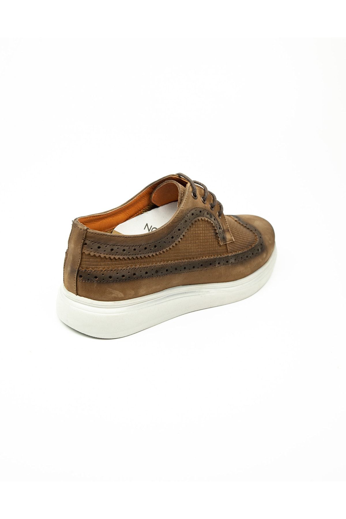 Nobel-1062 Tan Nubuck Leather Men's Casual Shoes 4