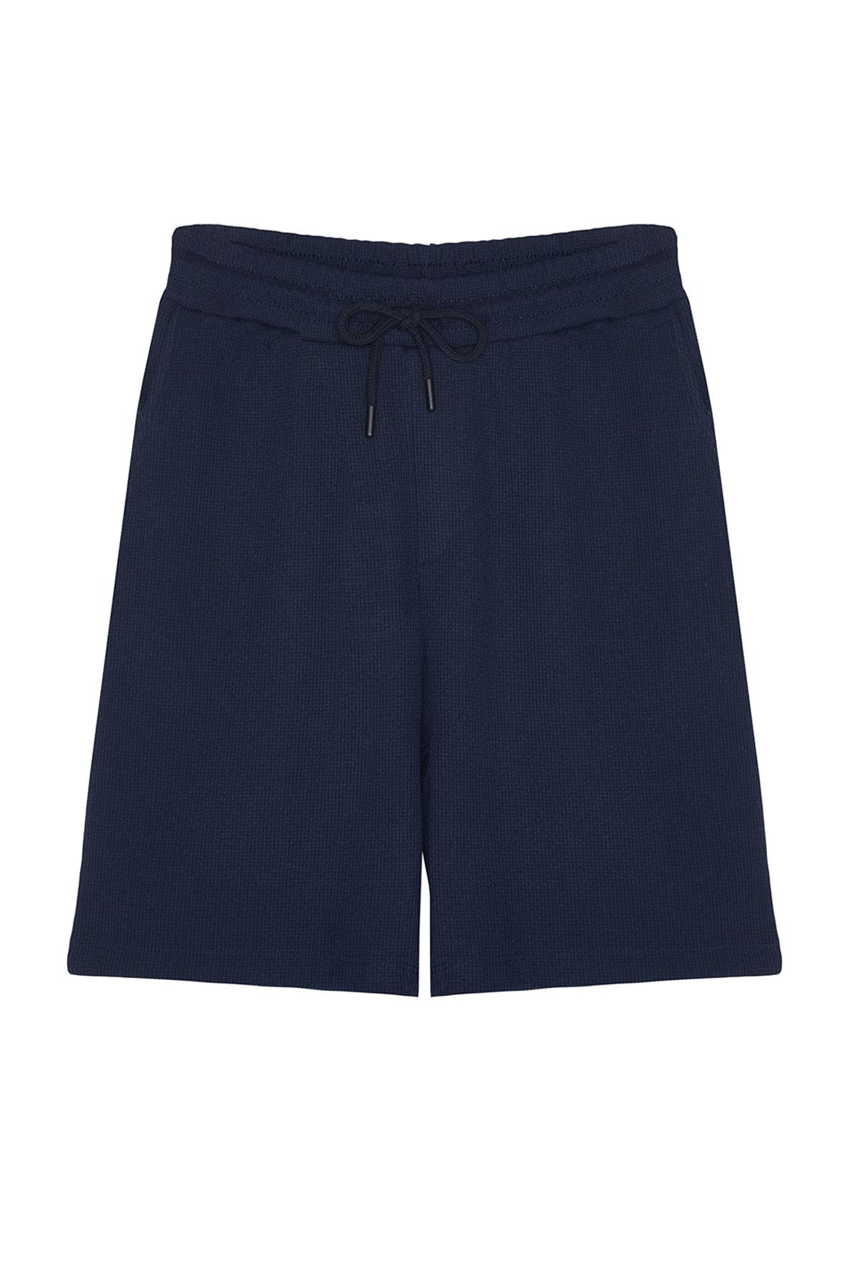 Trendyol Collection-Sötétkék-bézs normál zsinór 2db rövidnadrág és Bermuda TMNSS23SR00076 8