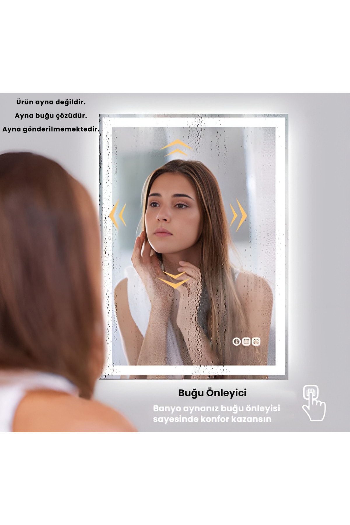 BUGUSAN Ledli Ayna Buğu Giderici Dikdörtgen 220v 30x80cm