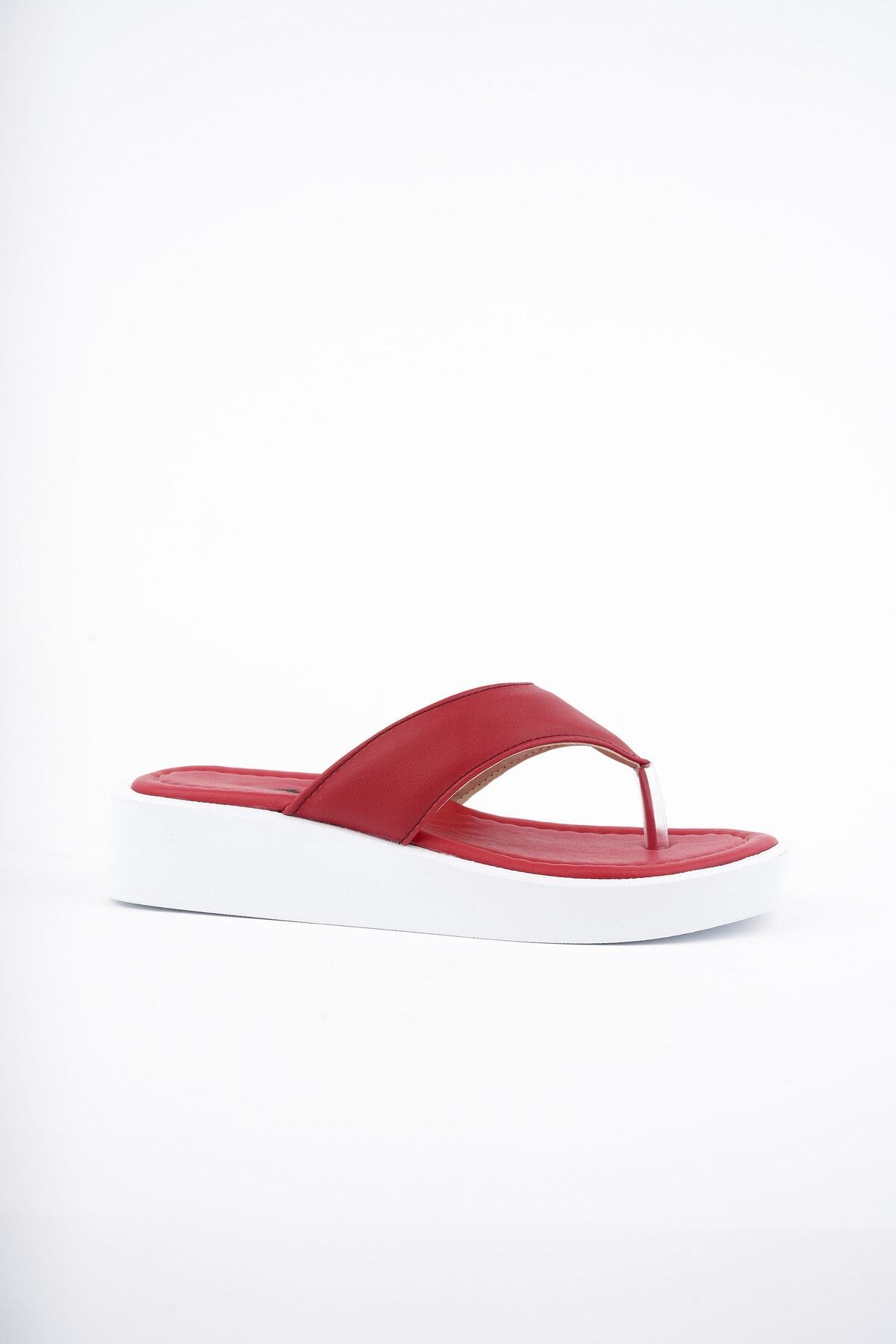 Freemax-Women's Light Flexible Poly Flatform Sole Daily Flip Flops PPL.5000 Red 4