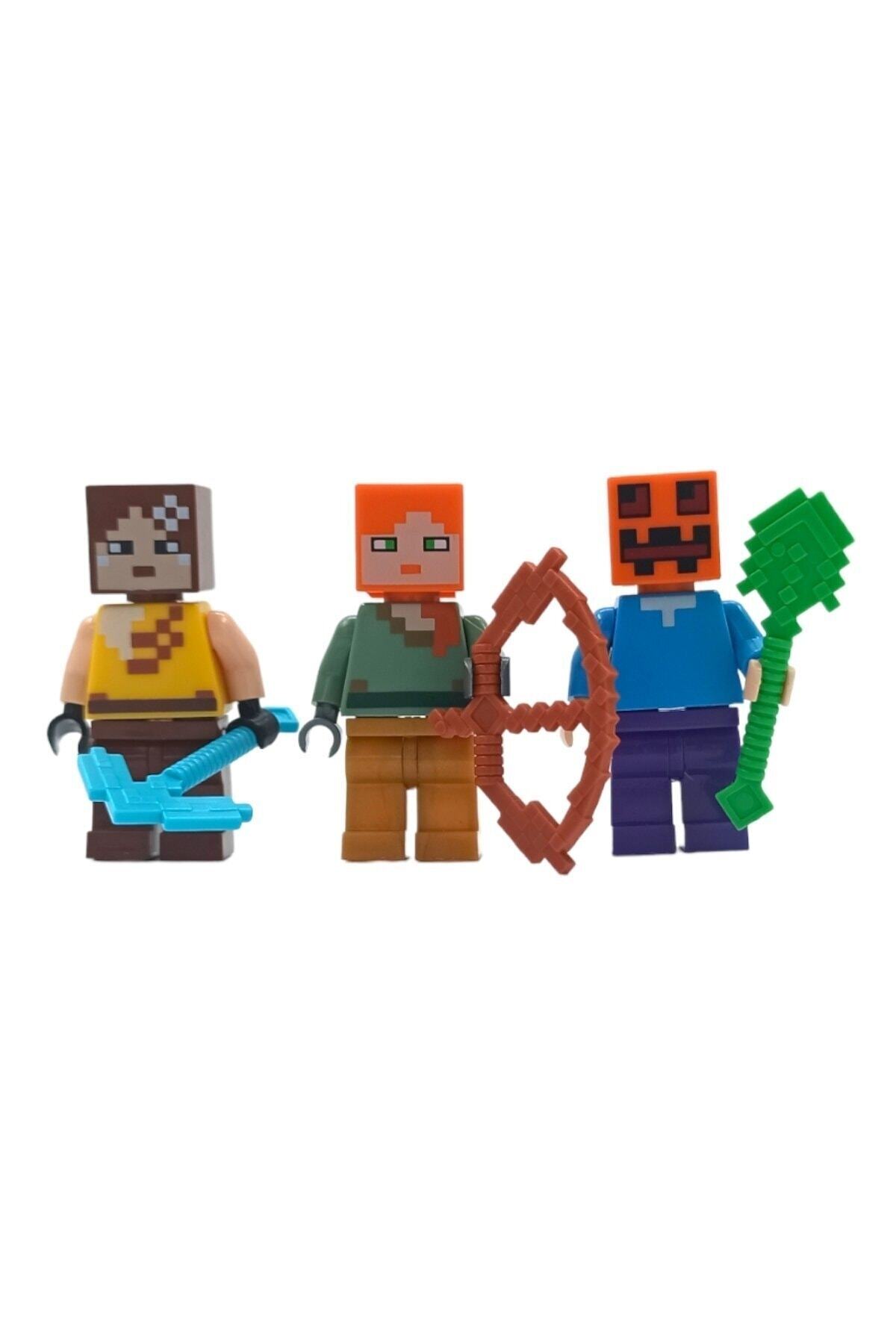 PopŞeker-Lego Compatible 24-Piece Minecraft Figure Set with 12 Characters that Brings Your Imagination to the Minecraft Universe 3