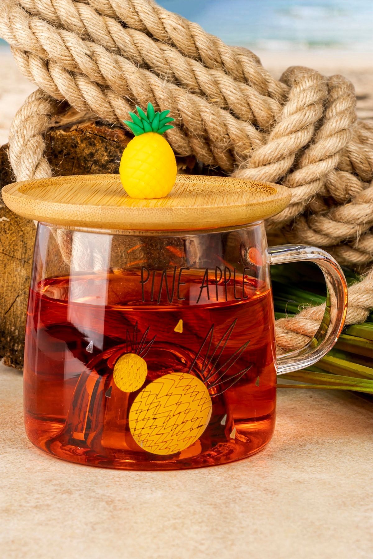 Naturalove Glass Mug With Pineapple Figure Trendyol