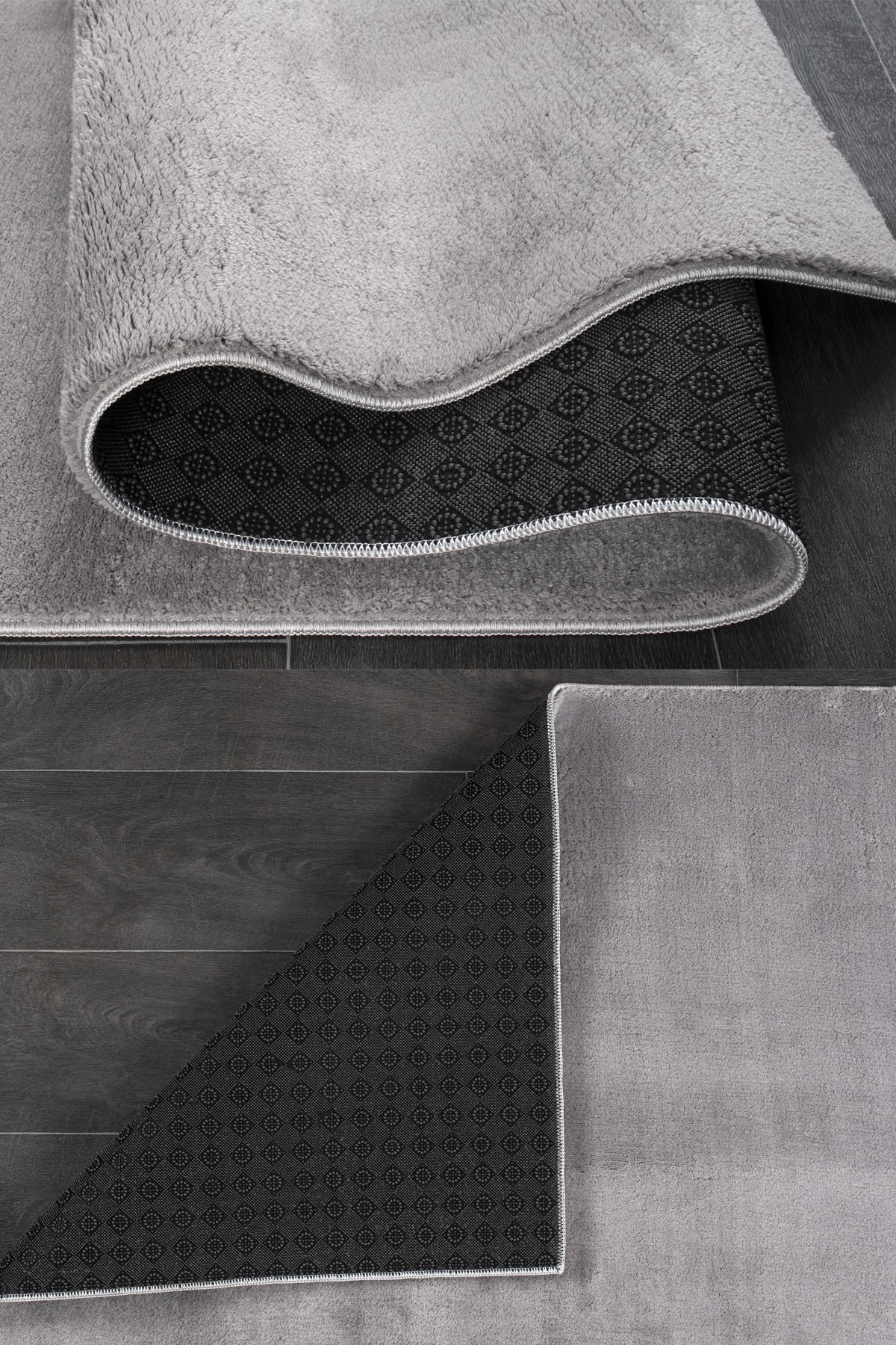 Relax Gray Living Room Corridor Carpet Machine Washable Anti-Slip Post Plush Soft Cutting Runner